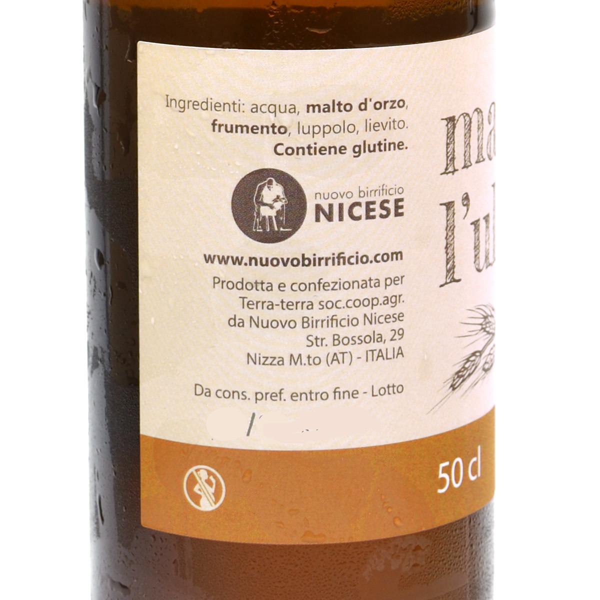 etichetta 2 BIRRA MAI L'ULTIMA BIONDA 50 CL