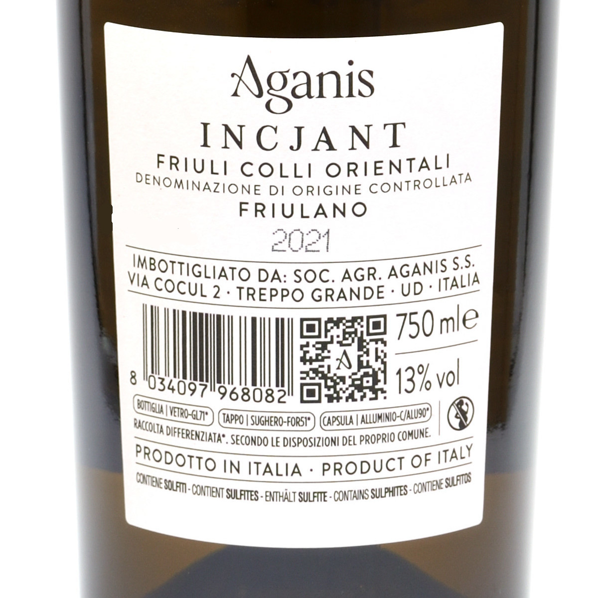 etichetta 1 VINO DOC FRIULI COLLI ORIENTALI FRIULANO 2021 LT 0,75