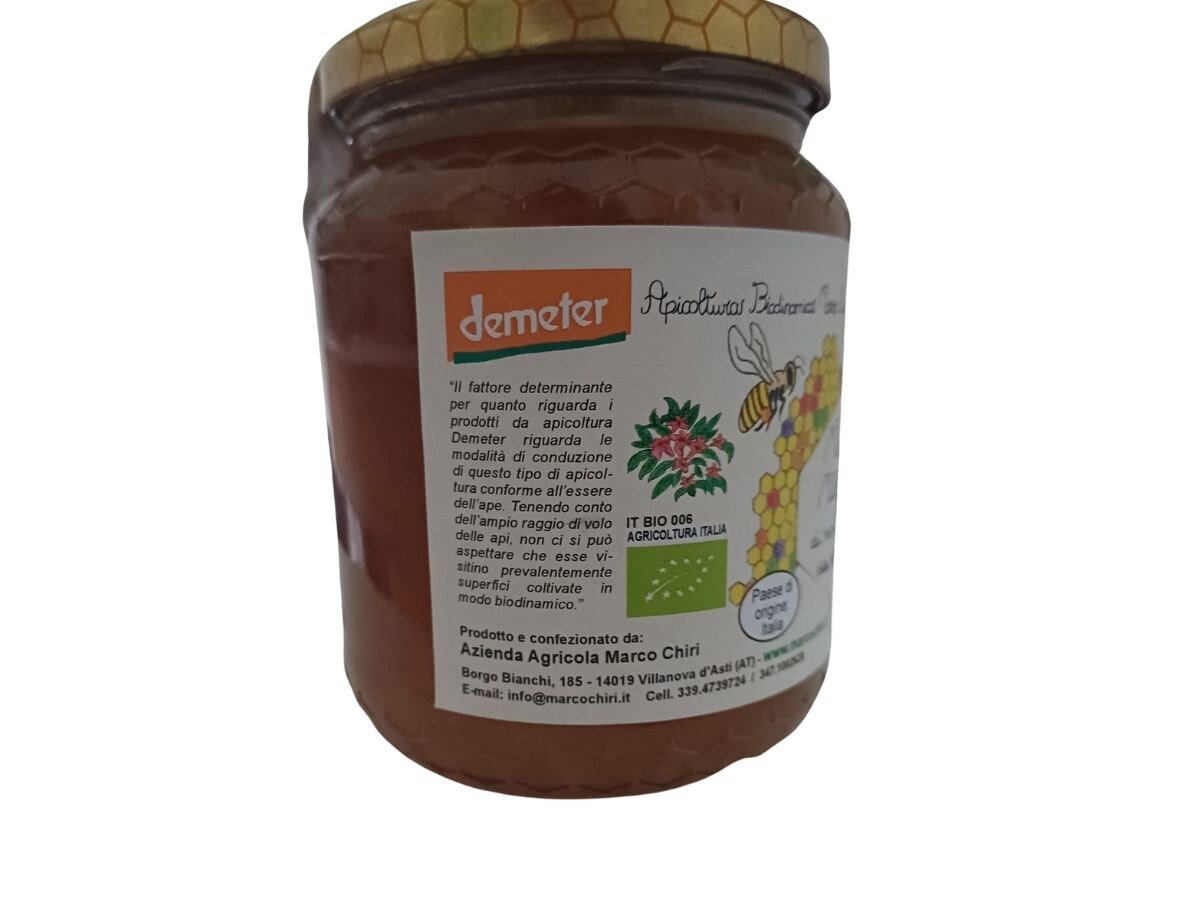 etichetta 2 MIELE MILLEFIORI DI MONTAGNA BIO BIODINAMICO 500 GR