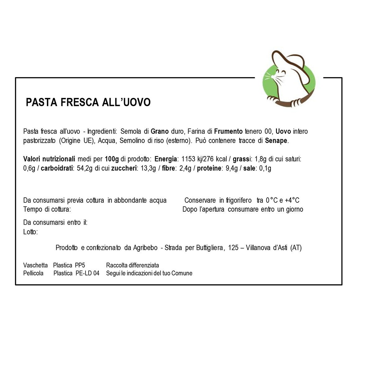 etichetta 1 RIGATONI 400 GR