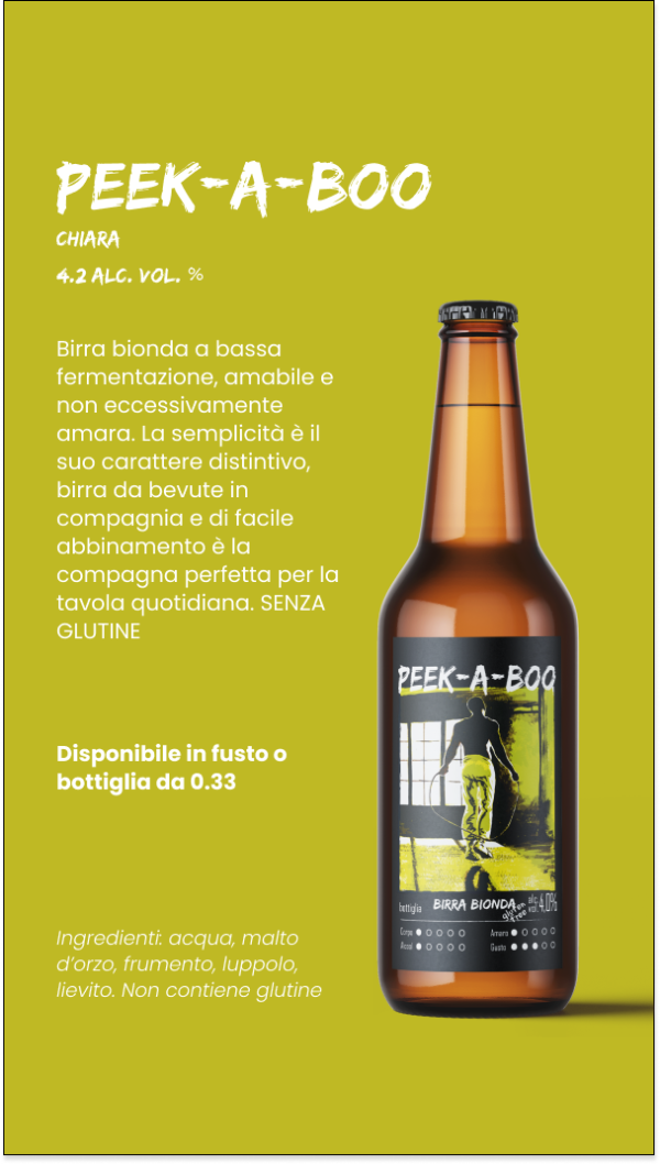 etichetta 1 BIRRA PEEK A BOO GLUTEN FREE 33 CL