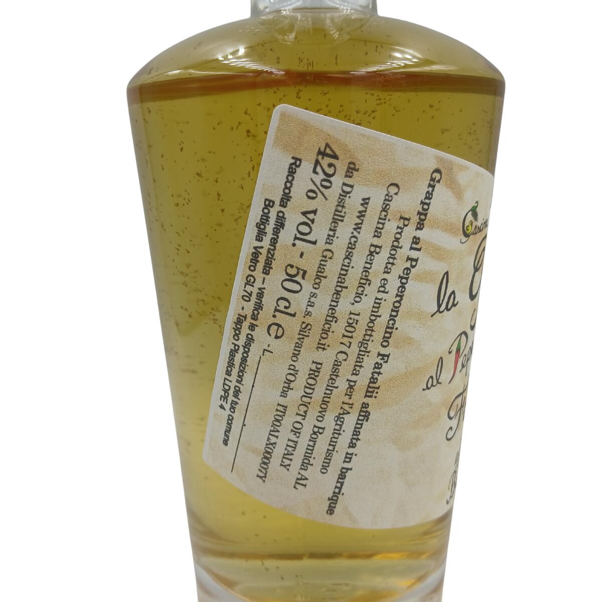 etichetta 1 GRAPPA AL PEPERONCINO FATALII AFFINATA IN BARRIQUE 500 ML
