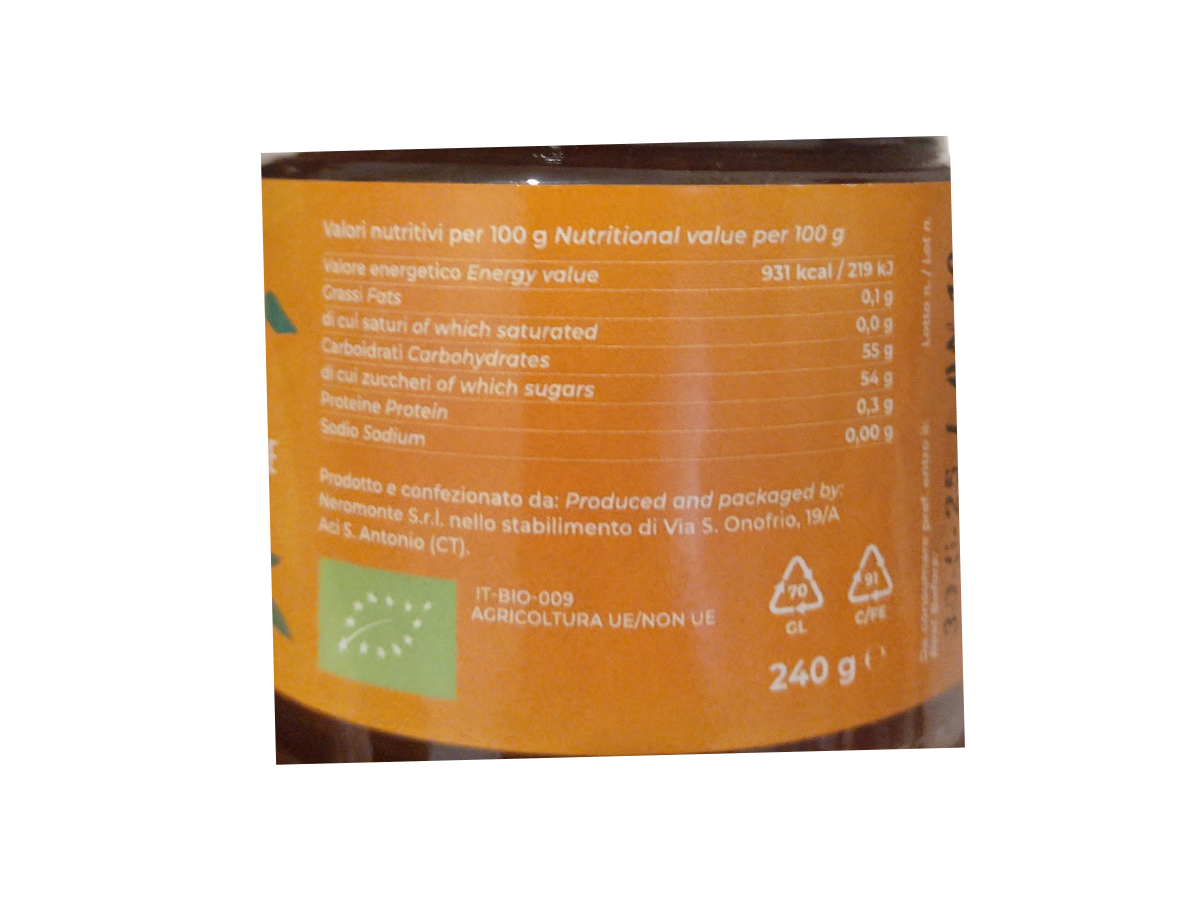 etichetta 1 MARMELLATA ARANCIA AMARA 45% 240 GR BIO