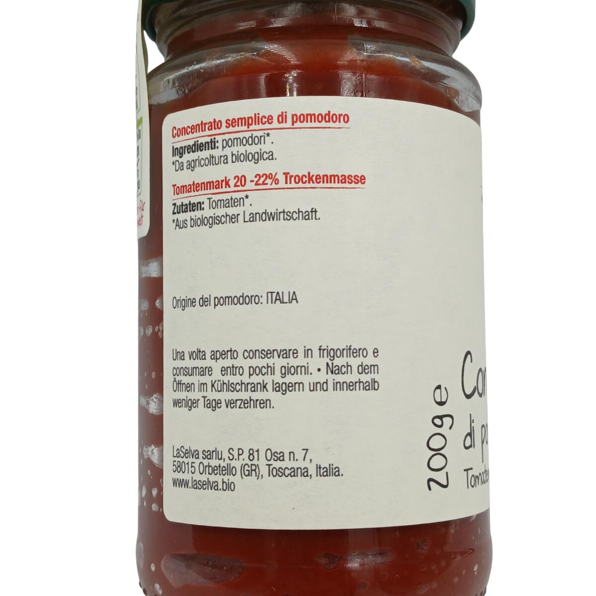 etichetta 1 CONCENTRATO DI POMODORO 200 GR BIO