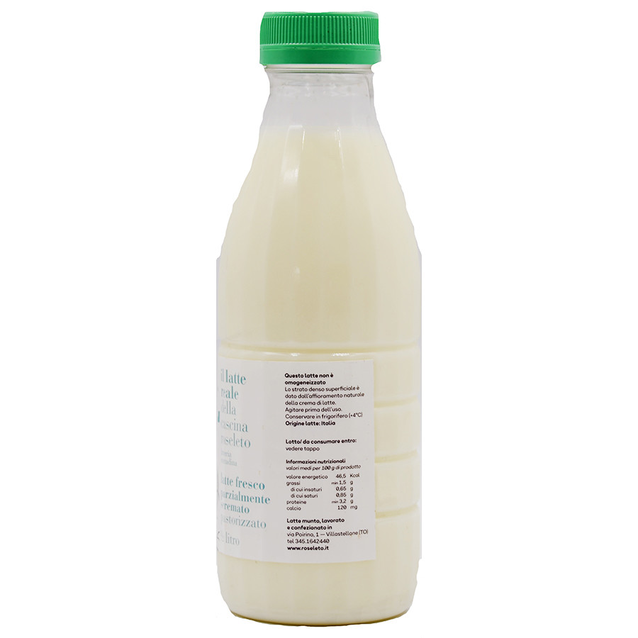 etichetta 1 Latte fresco parzialmente scremato 500 ml