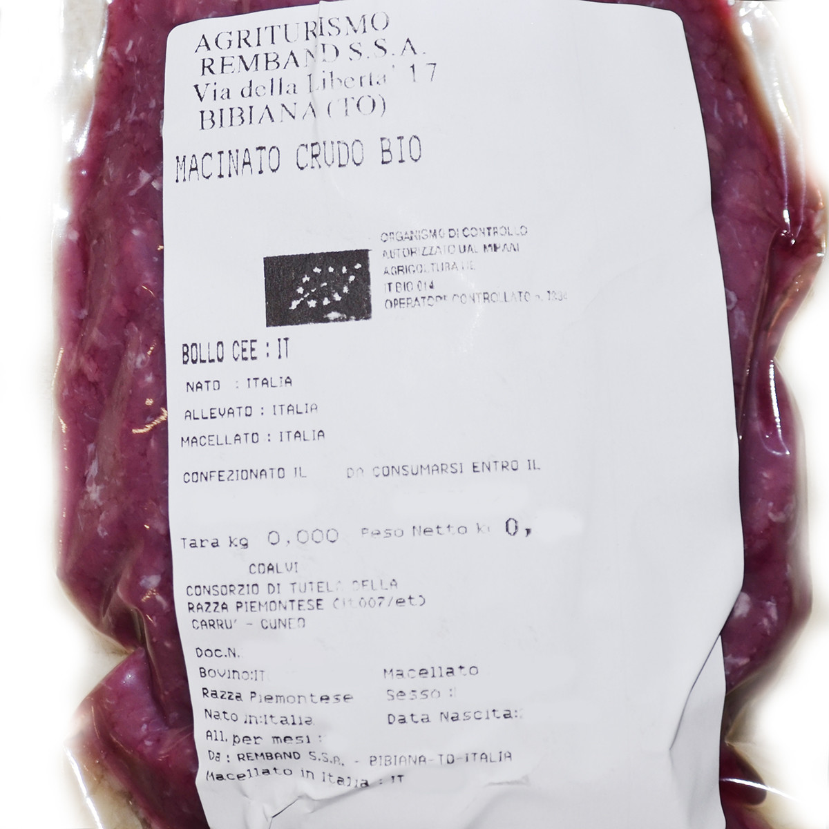 etichetta 1 MACINATO CRUDO 300 GR BIO