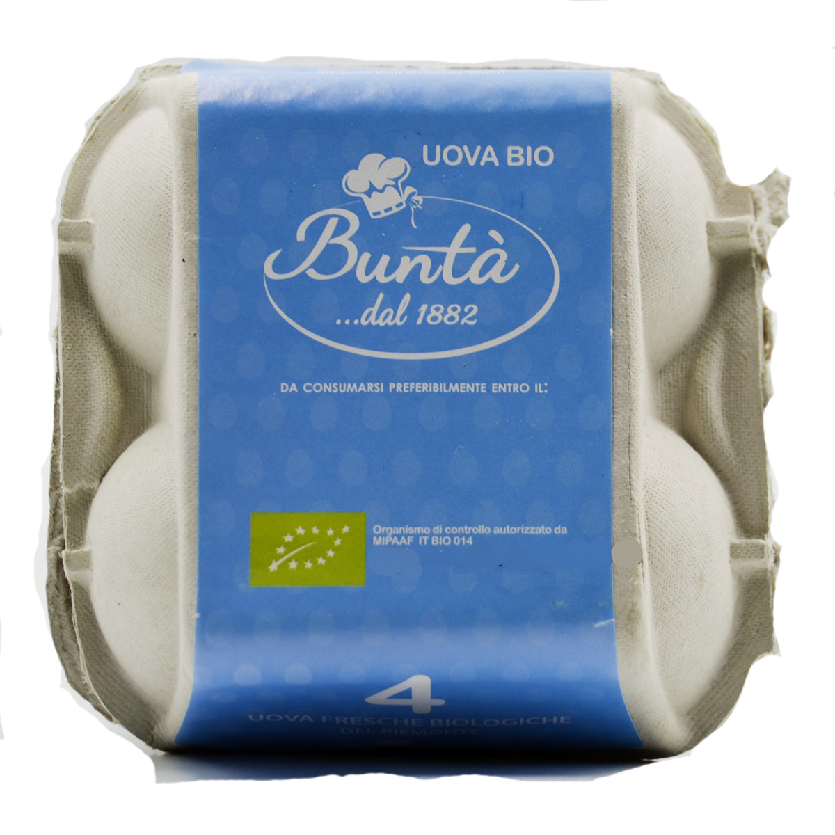 etichetta 1 UOVA FRESCHE CONFEZIONE 4 PZ BIO