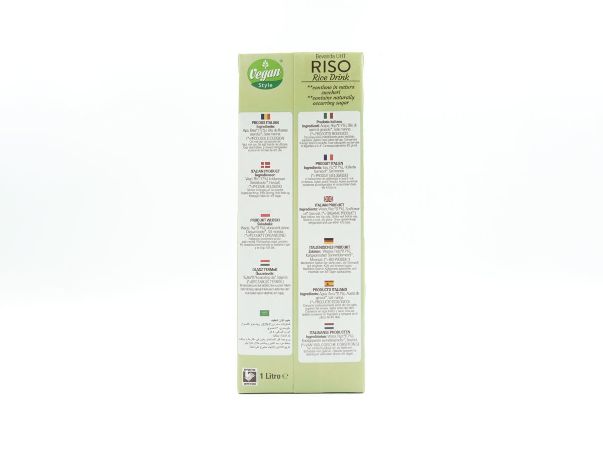 etichetta 2 Bevanda vegetale di riso 1 lt bio