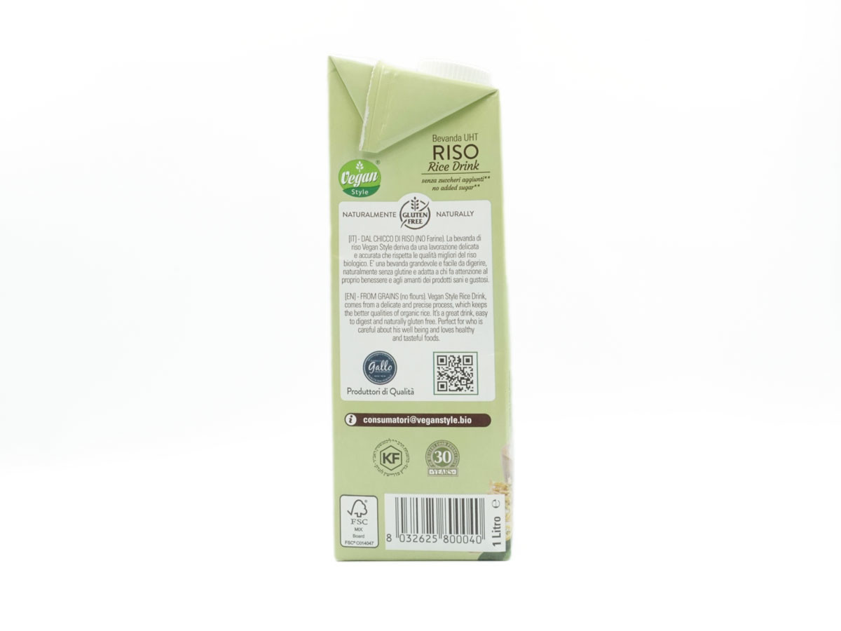 etichetta 1 Bevanda vegetale di riso 1 lt bio