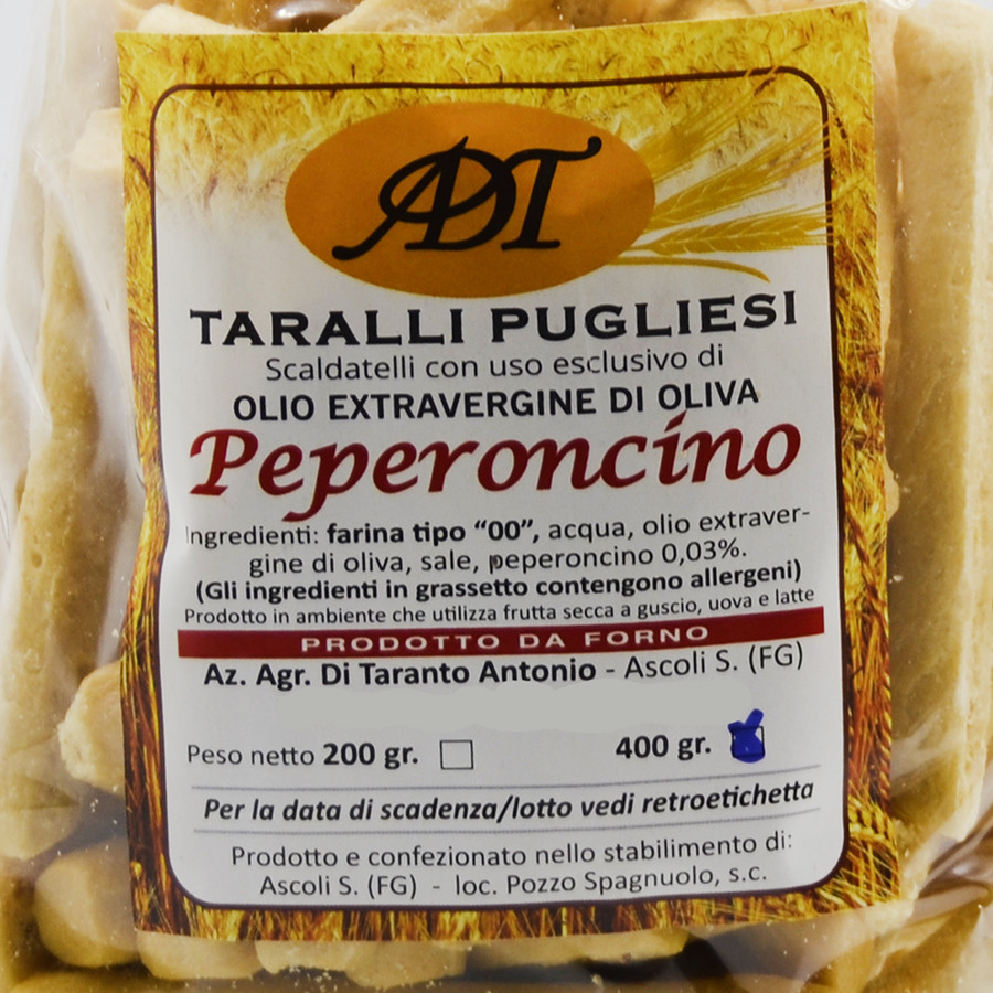 etichetta 1 SCALDATELLI PUGLIESI AL PEPERONCIONO GR 400
