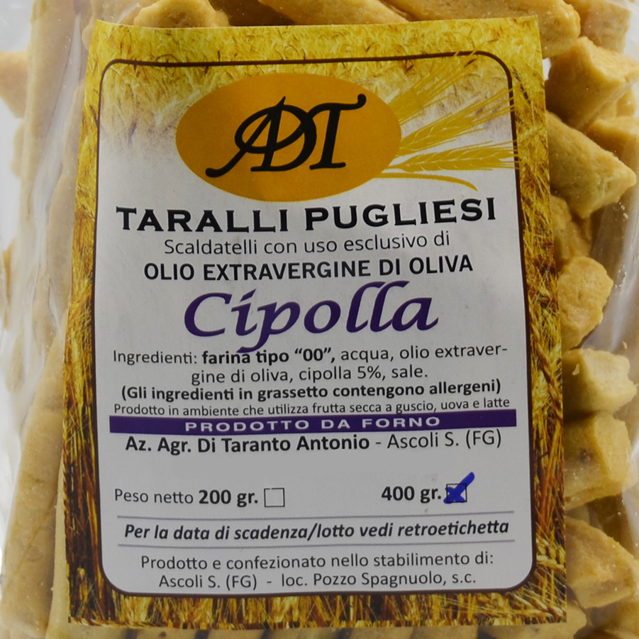 etichetta 1 SCALDATELLI PUGLIESI ALLA CIPOLLA GR 400