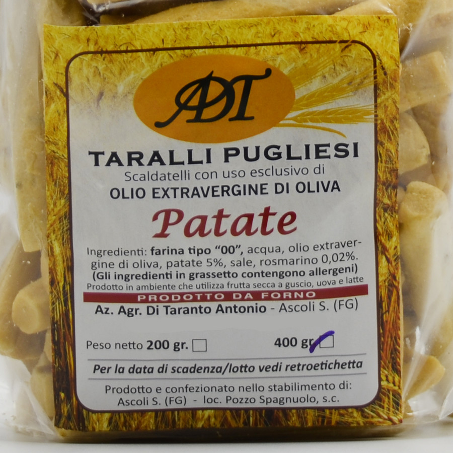 etichetta 1 SCALDATELLI PUGLIESI ALLE PATATE GR 400