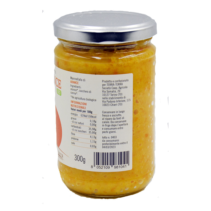 etichetta 1 Marmellata di arance con buccia 300 gr bio