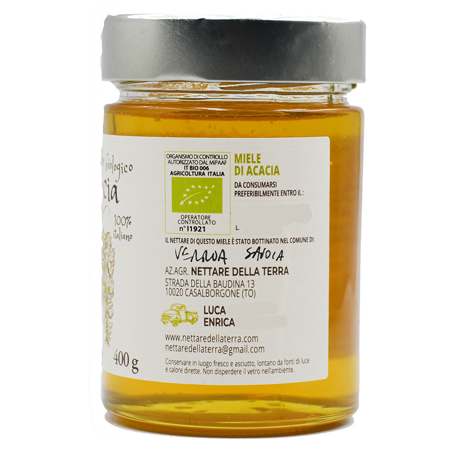 etichetta 1 Miele di acacia 400 gr bio