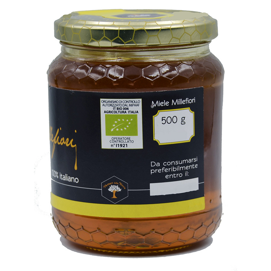 etichetta 1 Miele millefiori 500 gr bio